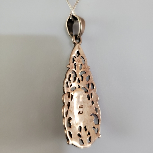 Sterling Silver Filigree Abalone Pendant - Picture 5 of 11